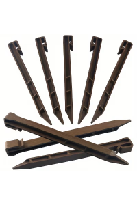 260mm Garden Edging Stakes 20x Pegs – Heavy Duty Edge Pegs with Grip – Brown