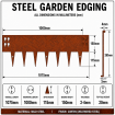 Corten Brown Steel Garden Edging - 150mm high - 10 Pieces