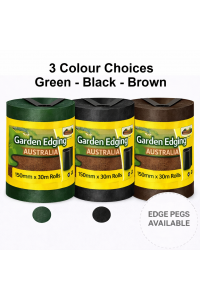 PP Garden Edging - 150mm x 30m x 3mm - Brown Black Green - PICKUP