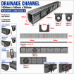 4x Heavy Duty Polymer Drainage Channels 1000x160x200mm DELIVERED