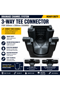 3-Way Tee Connector for Heavy Duty Polymer Drainage Channel PICKUP