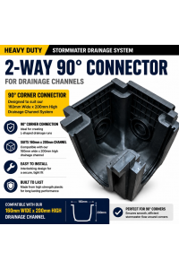 2-Way 90 Degree Connector for Heavy Duty Polymer Drainage Channel PICKUP