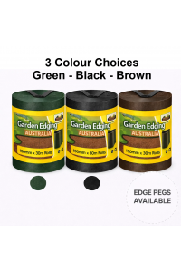 PP Garden Edging - 100mm x 30m x 3mm - Brown Black Green - PICKUP